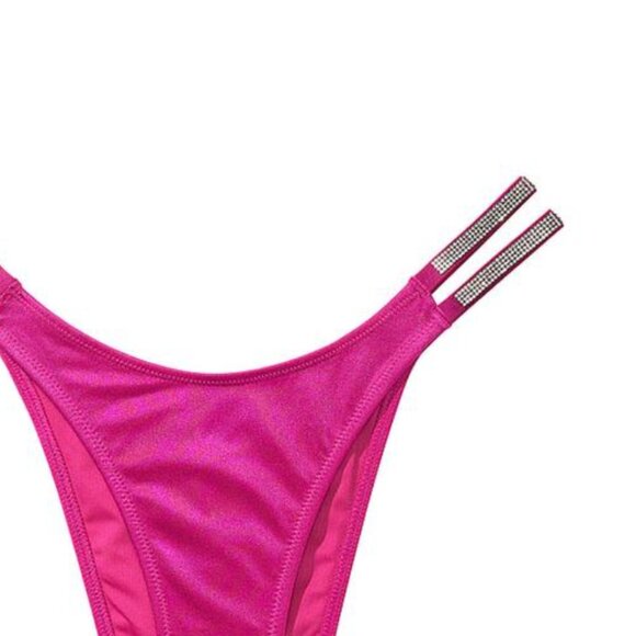 NWT Victoria's Secret Swim Double Shine Strap Brazilian Bikini Bottom - Picture 2 of 4